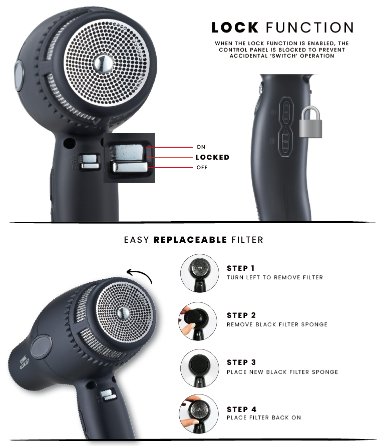 PRE-ORDER Kyone Glamjet Brushless Digital Motor Hair Dryer